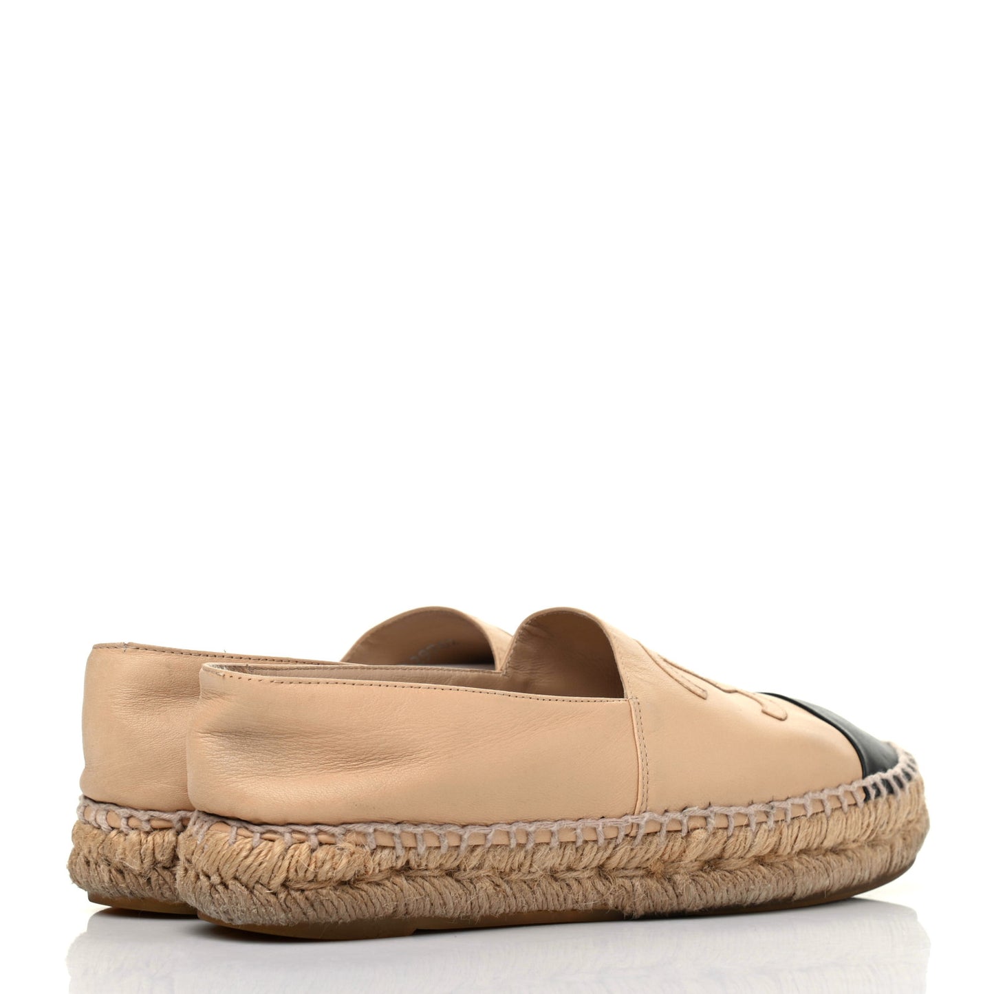 Lambskin CC Espadrilles 36 Beige Black