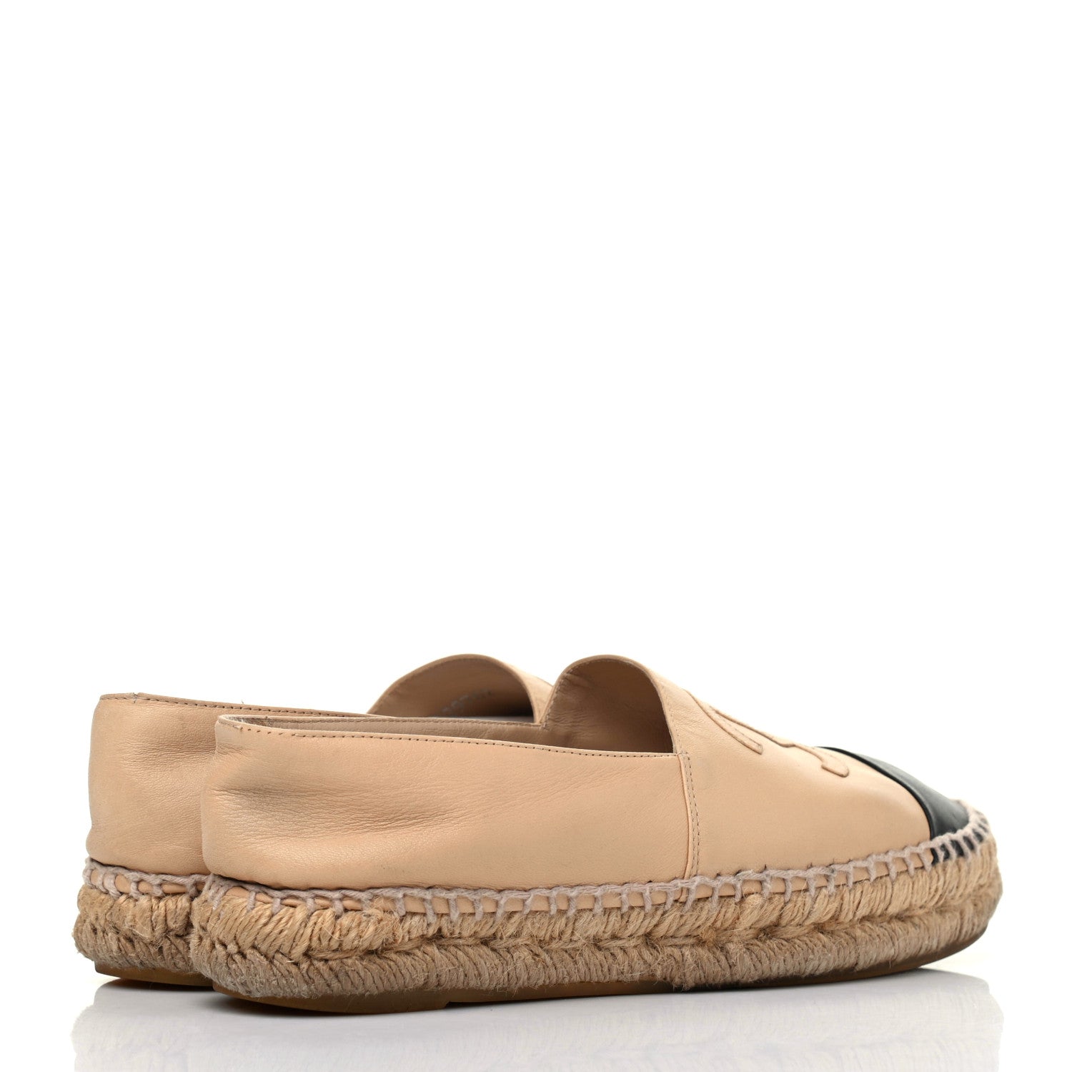 Chanel Lambskin CC Espadrilles 36 Beige Black 4 of 17