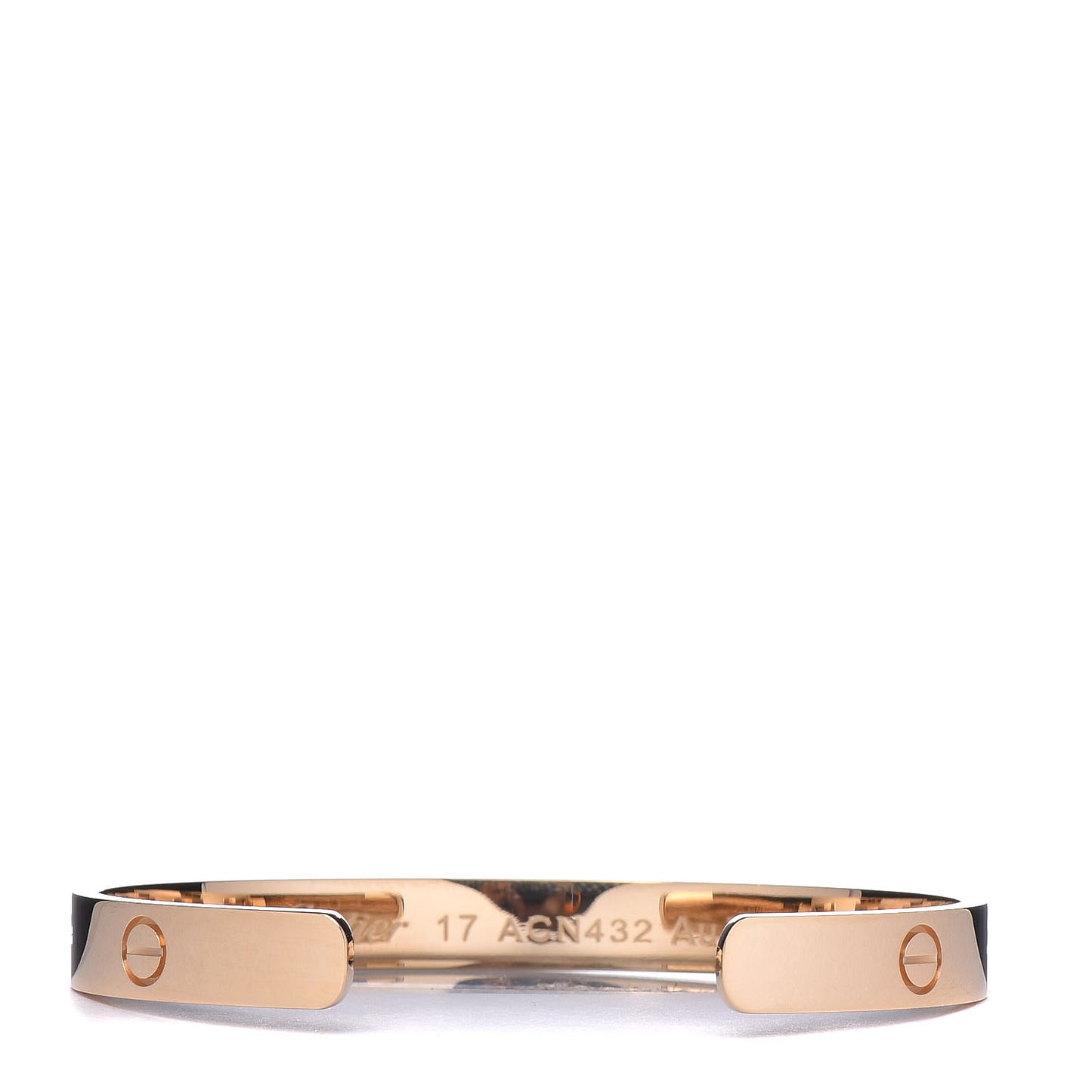 18K Yellow Gold LOVE Cuff Bracelet 17