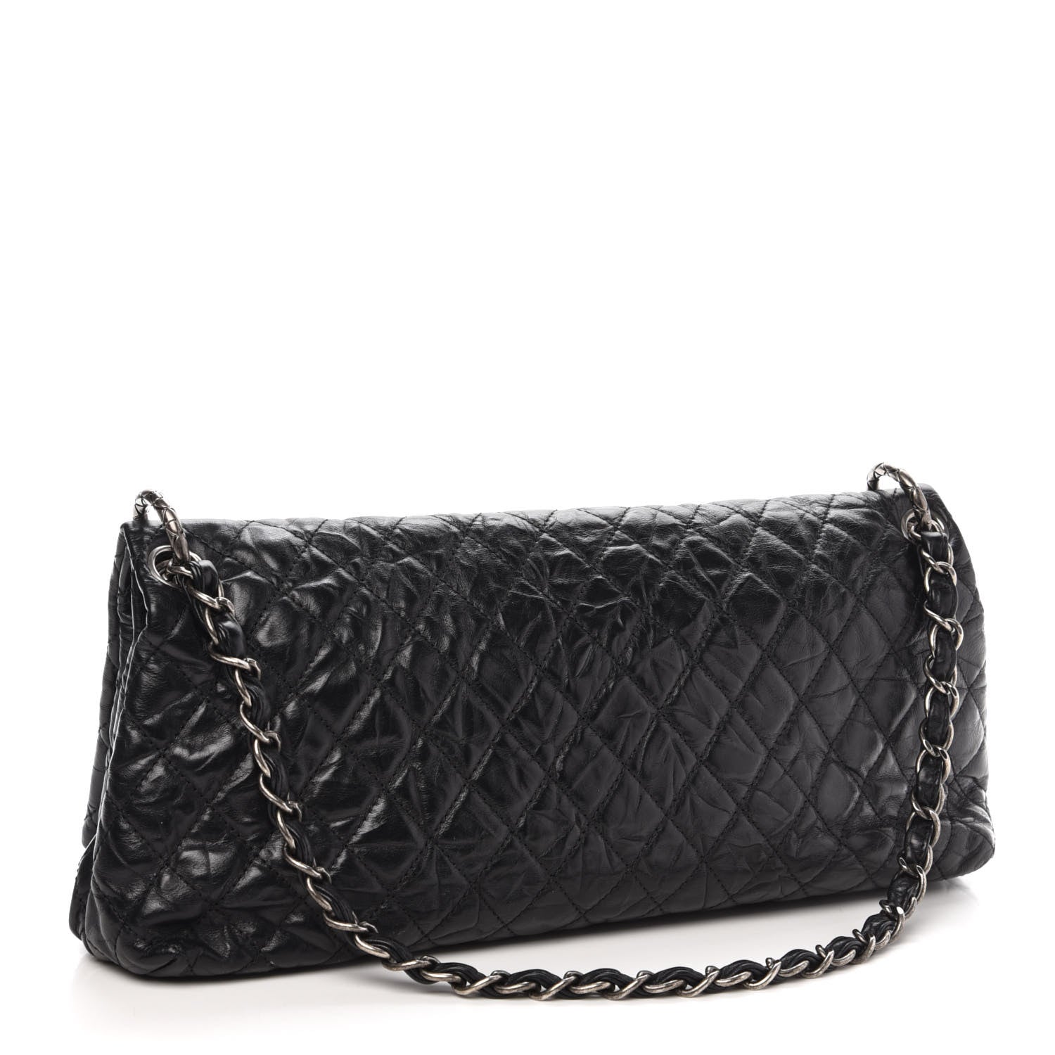 Chanel Aged Calfskin Quilted Coco Rider Fold Over Flap Black 3 of 10