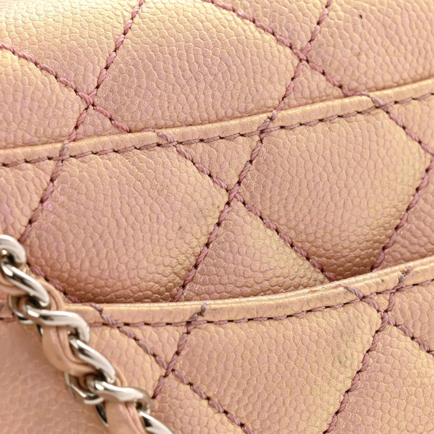 Chanel Iridescent Caviar Quilted Mini Coco Handle Flap Pink 13 of 14