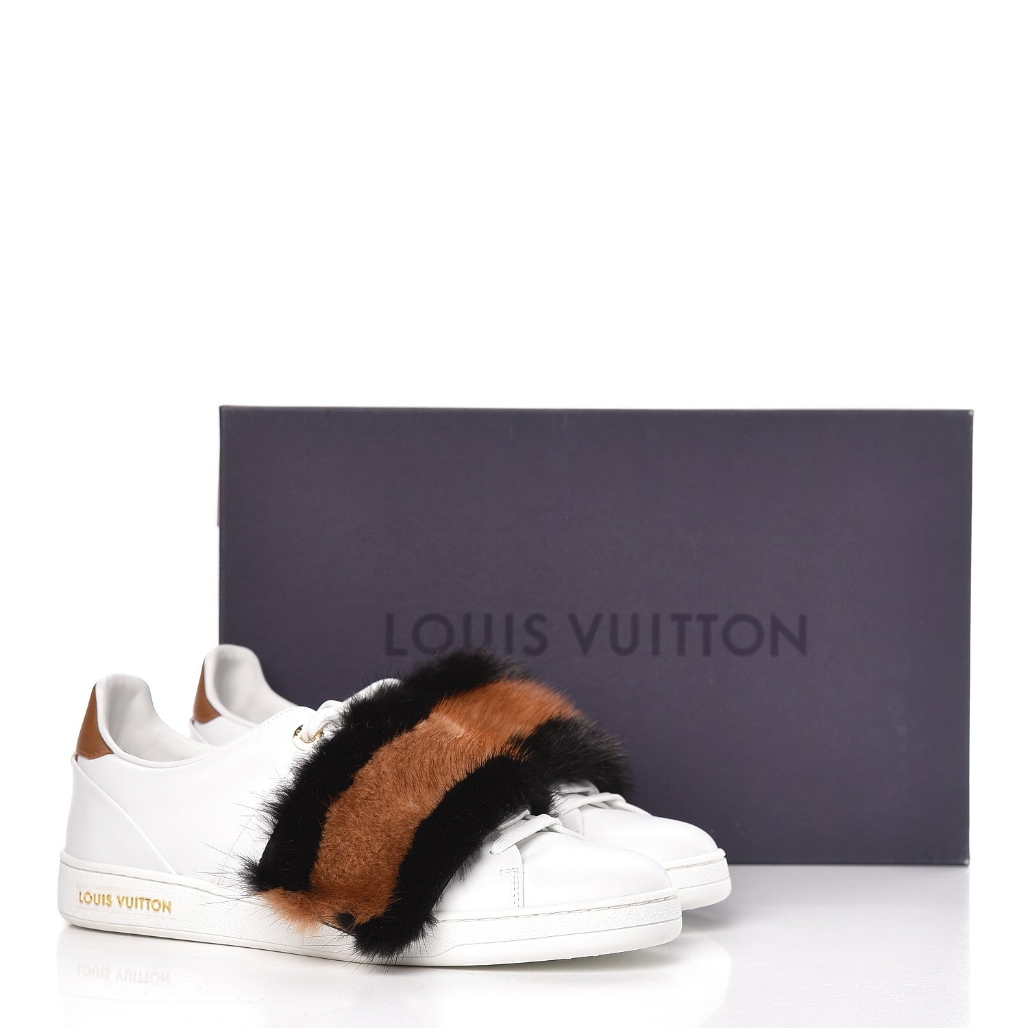 Louis Vuitton Calfskin Mink Fur Frontrow Sneakers 39 White 14 of 14