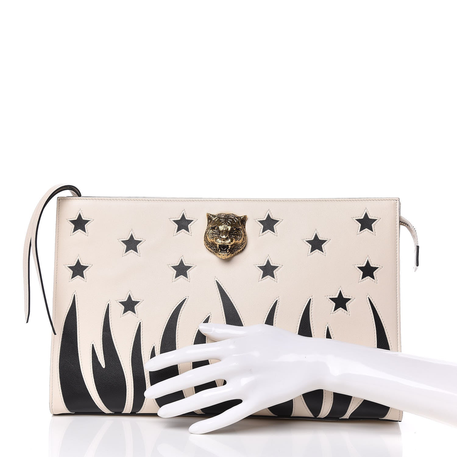 Gucci Calfskin Animalier Clutch White 2 of 17