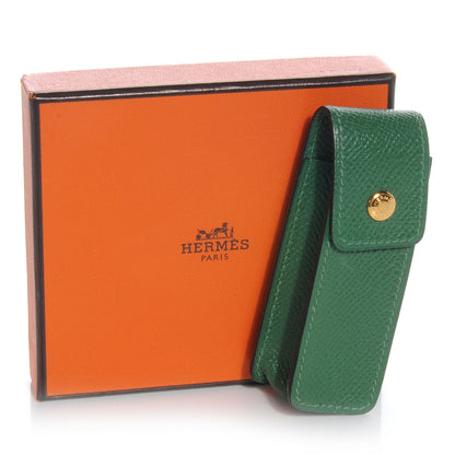 Hermes Courchevel Chewing Gum Lipstick Holder Vert Clair 7 of 7