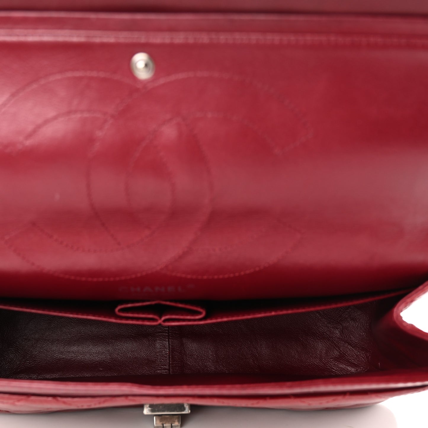 Distressed Patent 2.55 Reissue 227 Flap Raspberry Red