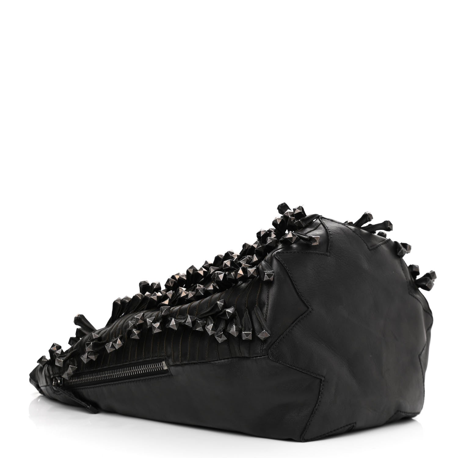 Valentino Garavani Lambskin Rockstud Fringe Bucket Black 4 of 11