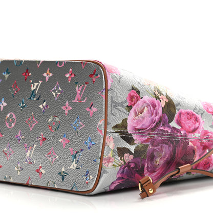 Louis Vuitton Metallic Monogram LV Garden Neverfull MM Silver 9 of 10