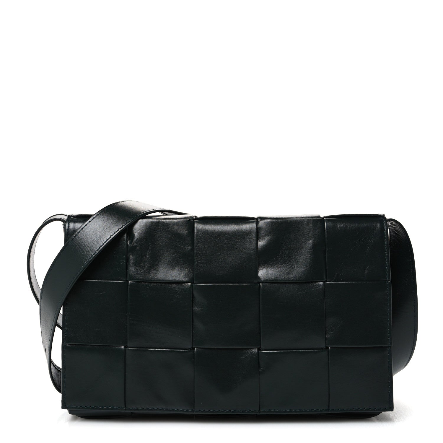 Bottega Veneta Paper Calfskin Maxi Intreccio Cassette Crossbody Bag Inkwell 1 of 9