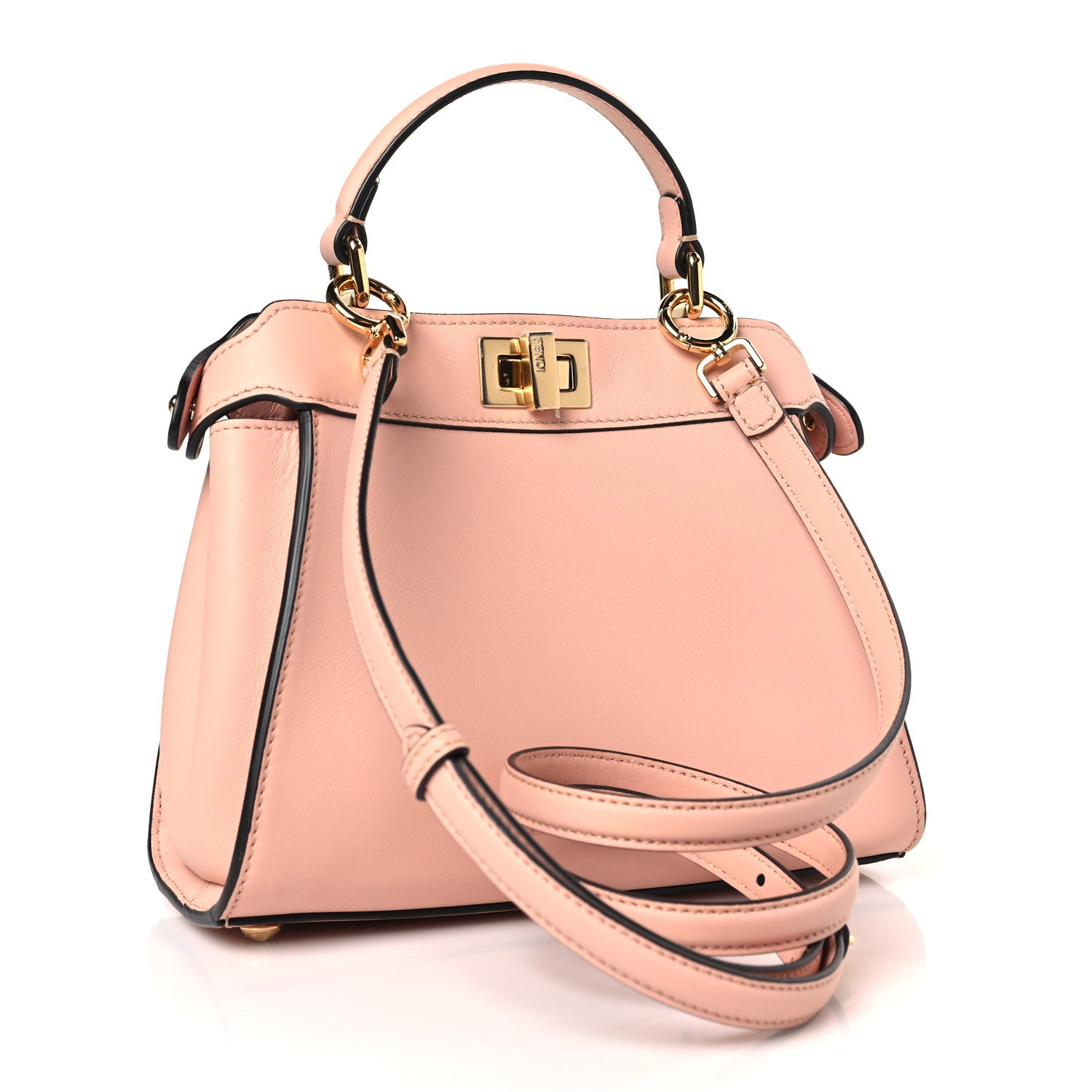 Fendi Nappa Pocket Mini Peekaboo Iconic Satchel Baby Pink 5 of 8