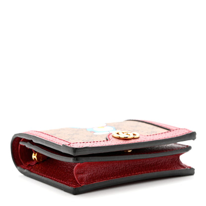 Gucci X DORAEMON Mini Vintage GG Supreme Monogram Card Case Wallet Beige Cherry Red 4 of 8