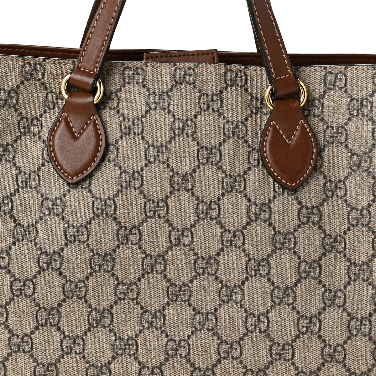 Soft GG Supreme Monogram Small Crossbody Tote Beige Cuir