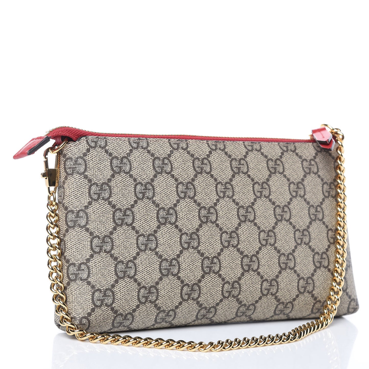 GG Supreme Monogram Kingsnake Heart Embroidered Chain Wrist Wallet Multicolor