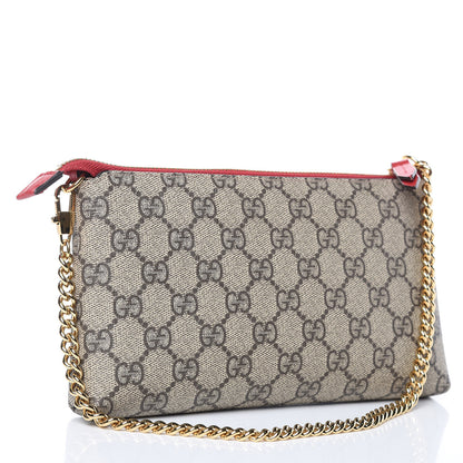Gucci GG Supreme Monogram Kingsnake Heart Embroidered Chain Wrist Wallet Multicolor 3 of 9
