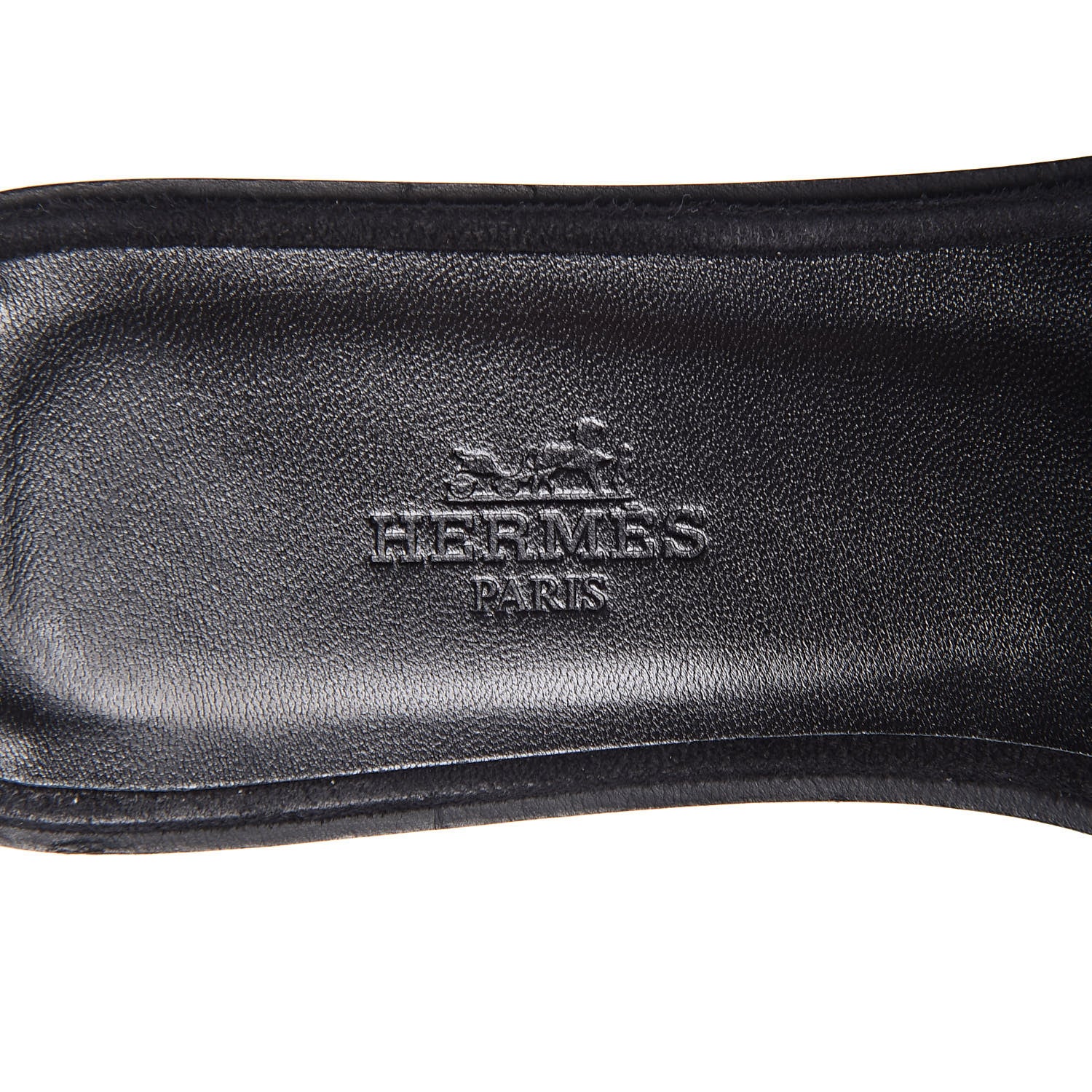 Hermes Sheared Mink Womens Oran Sandals 37 Black 6 of 7