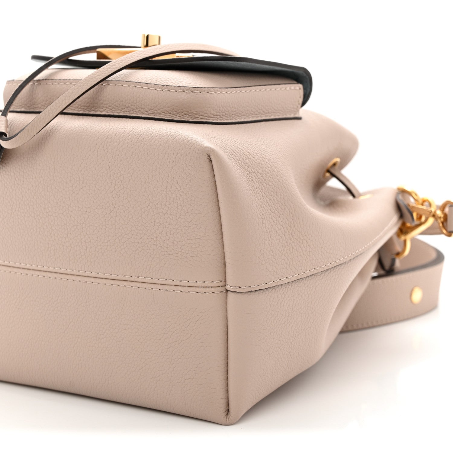 Louis Vuitton Calfskin Lockme Bucket MM Greige 9 of 9