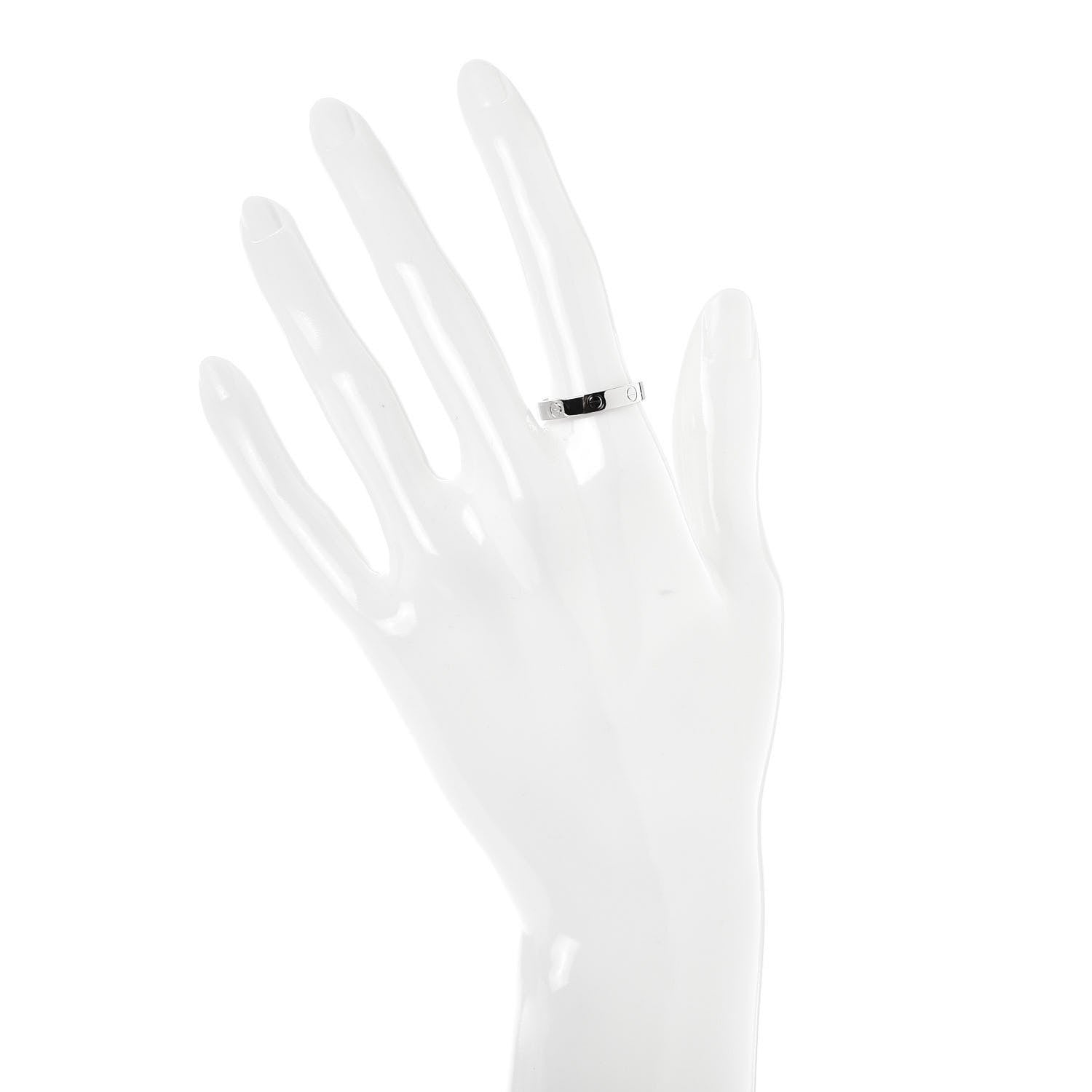 Cartier 18K White Gold 3.5mm LOVE Wedding Band Ring 55 7.25 2 of 5