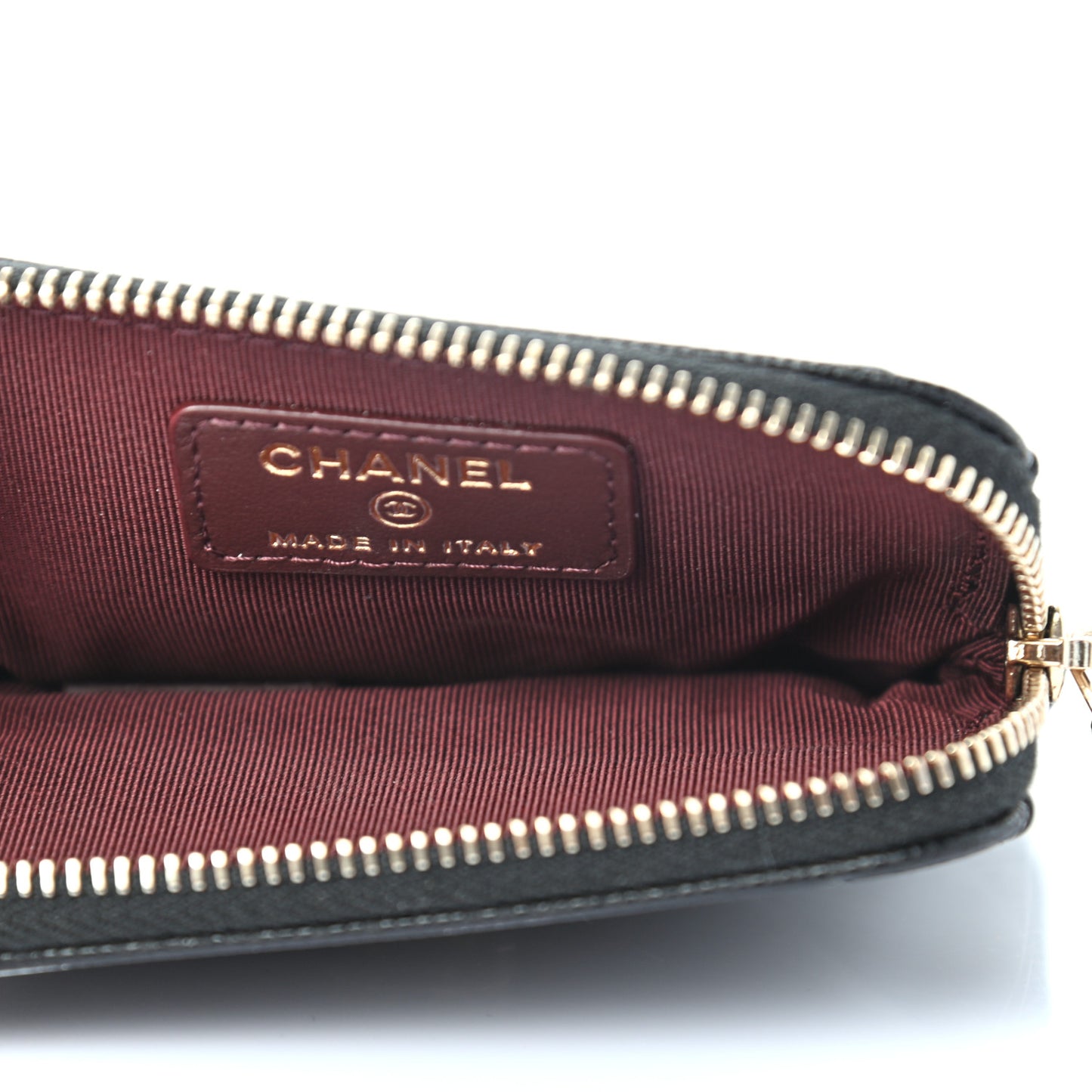 Caviar Quilted Zip Card Holder Wallet Black