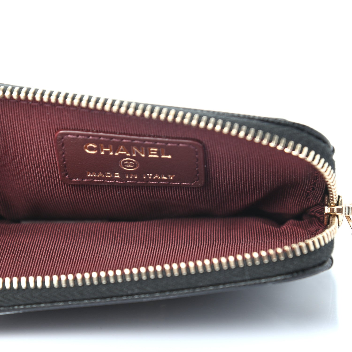Chanel Caviar Quilted Zip Card Holder Wallet Black 5 of 7