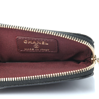 Chanel Caviar Quilted Zip Card Holder Wallet Black 5 of 7