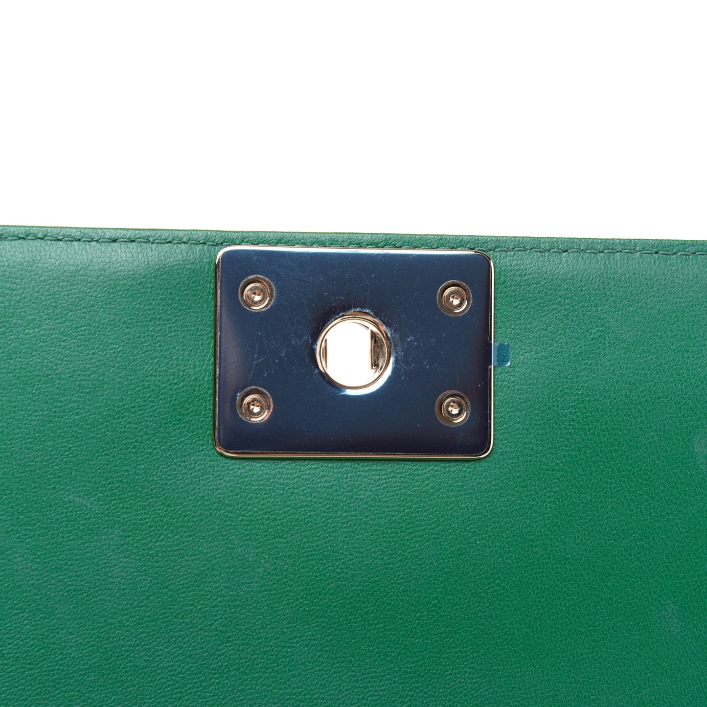 Lambskin Quilted Medium Boy Flap Green