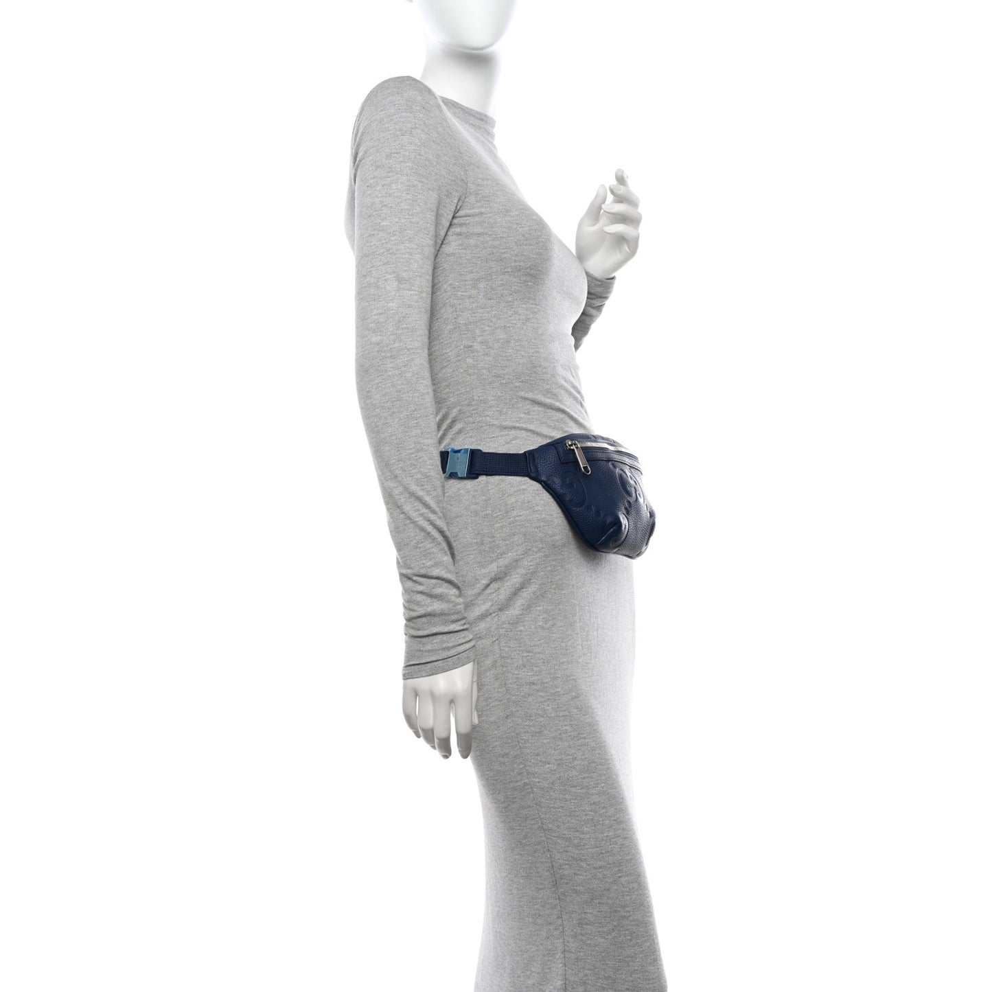 Piuma Calfskin Jumbo GG Embossed Small Belt Bag Royale