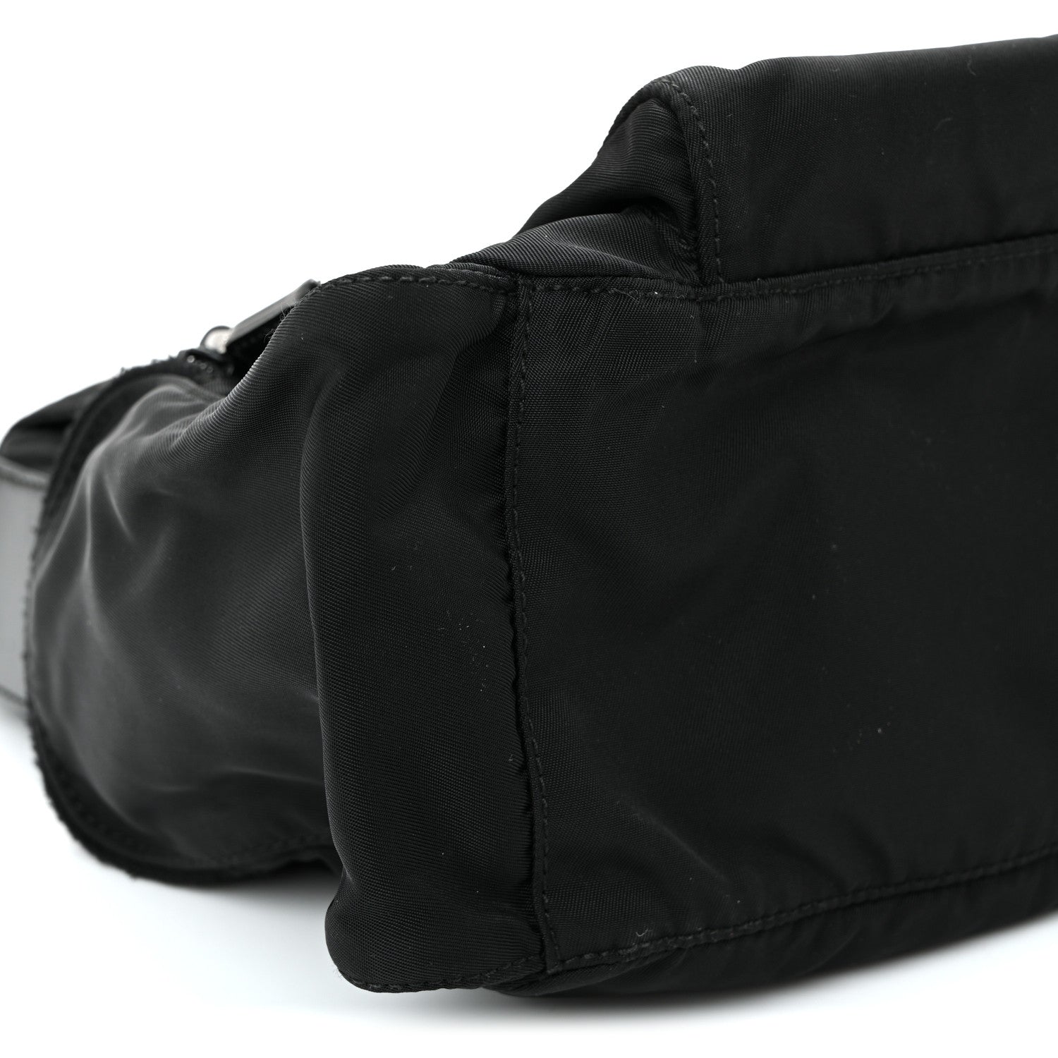 Prada Nylon Vela Saffiano Single Buckle Messenger Shoulder Bag Black 9 of 10