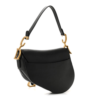 Christian Dior Grained Calfskin Saddle Bag Black 3 of 10