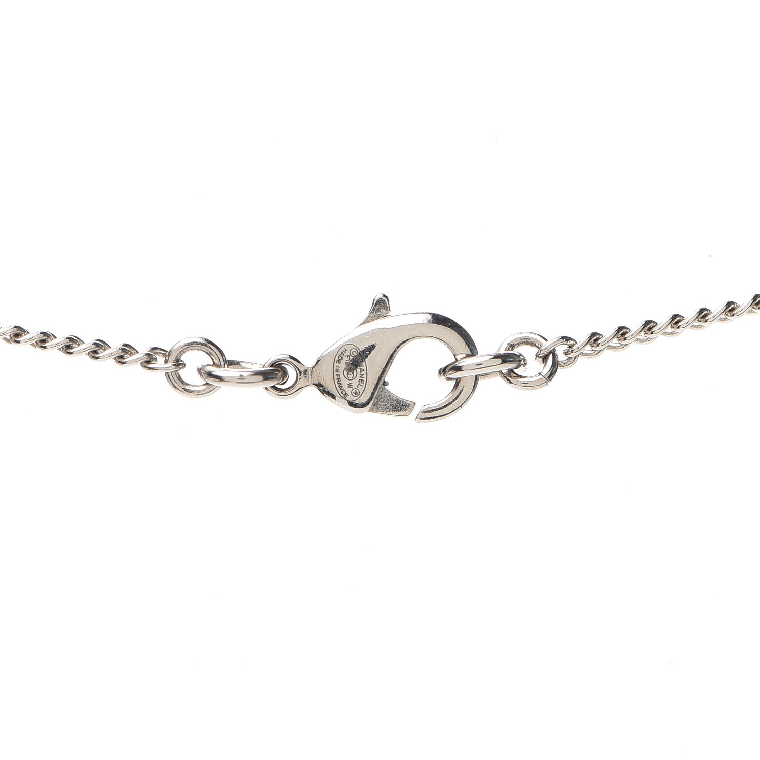 Chanel Crystal Timeless CC Necklace Silver 3 of 4
