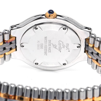Cartier Stainless Steel 18K Yellow Gold 31mm Must De 21 Bullet Link Quartz Watch 4 of 4