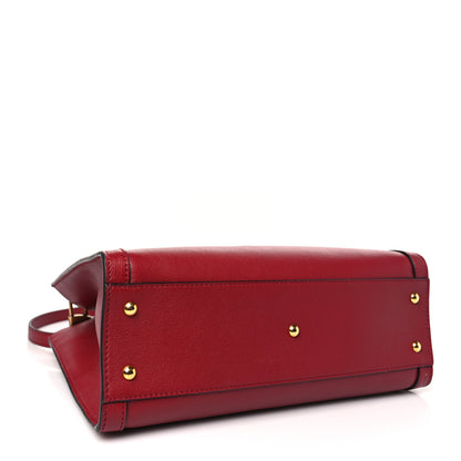 Gucci Wonka Grain Calfskin Small Diana Tote Bag Dark Red Orange Fluo 4 of 10