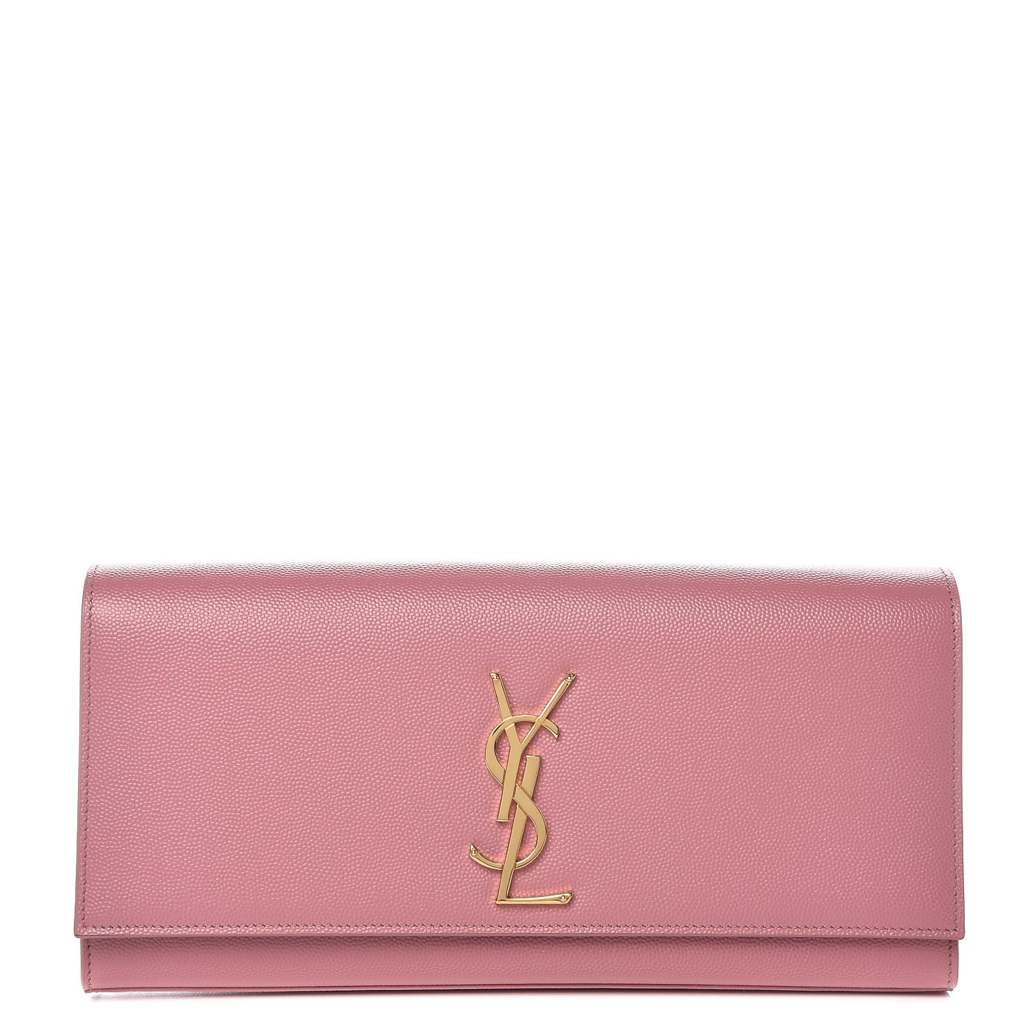 Saint Laurent Grain De Poudre Classic Monogram Cassandre Clutch Pink 1 of 8