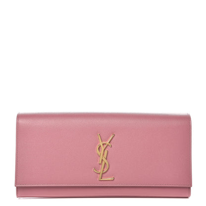 Saint Laurent Grain De Poudre Classic Monogram Cassandre Clutch Pink 1 of 8
