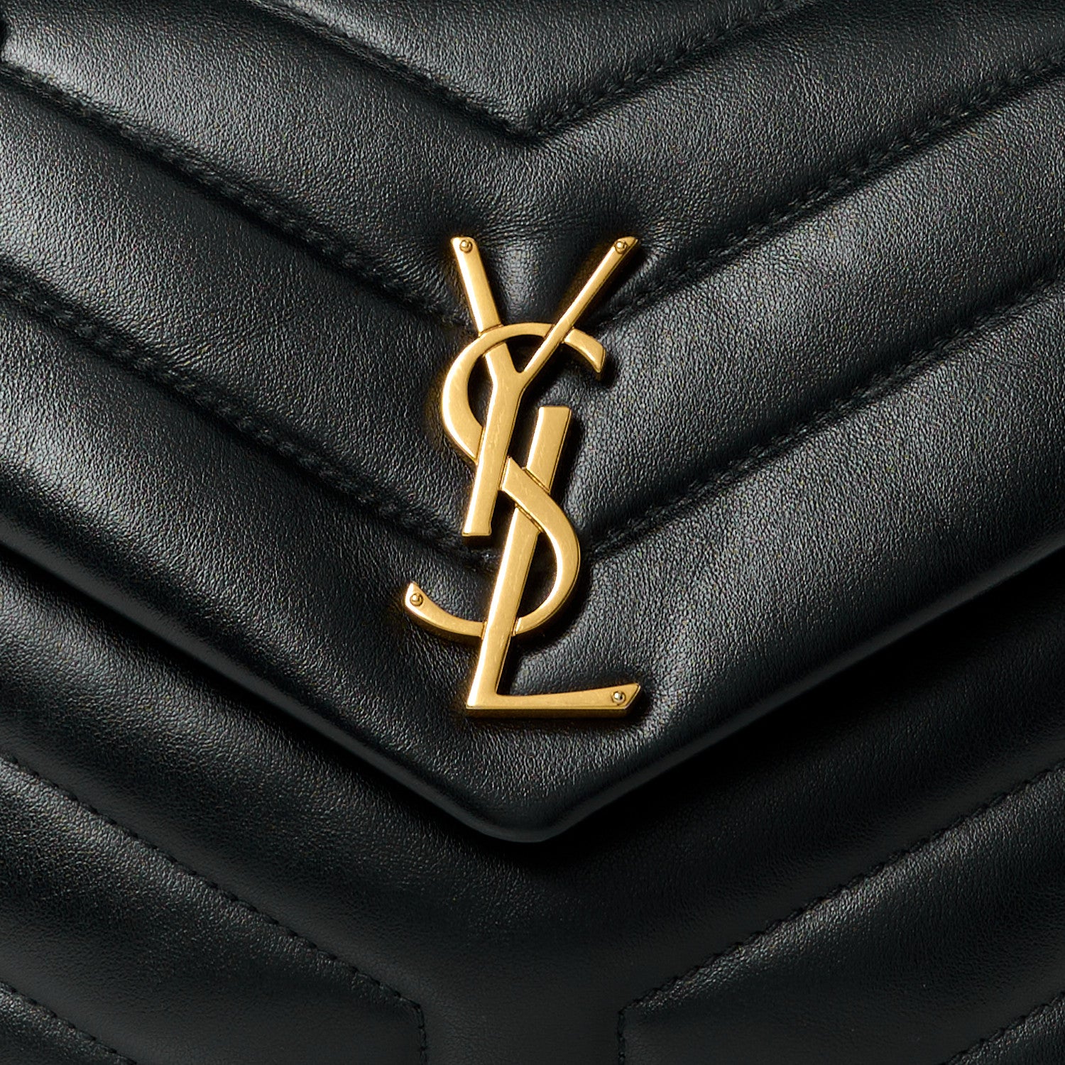 Saint Laurent Calfskin Y Quilted Monogram Small Loulou Chain Satchel Black 9 of 11