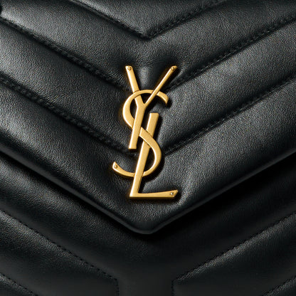 Saint Laurent Calfskin Y Quilted Monogram Small Loulou Chain Satchel Black 9 of 11