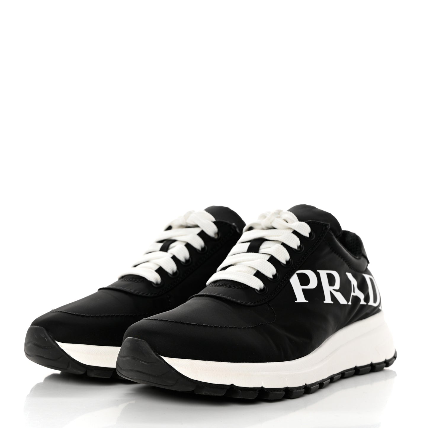 Nylon Piuma Logo Sneakers 37 Black White