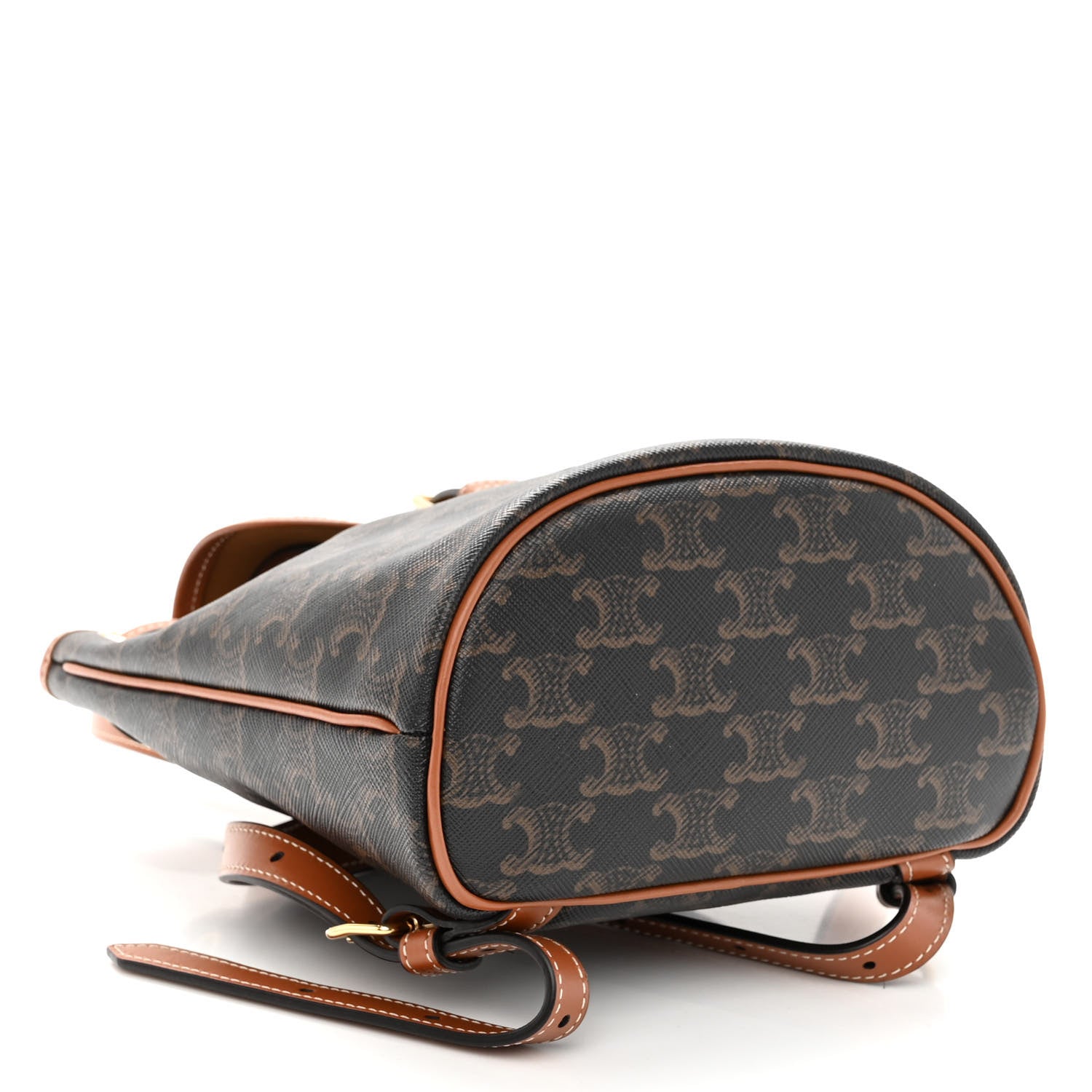 Celine Triomphe Canvas Calfskin Mini Folco Backpack Tan 4 of 10