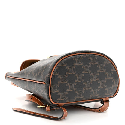Celine Triomphe Canvas Calfskin Mini Folco Backpack Tan 4 of 10