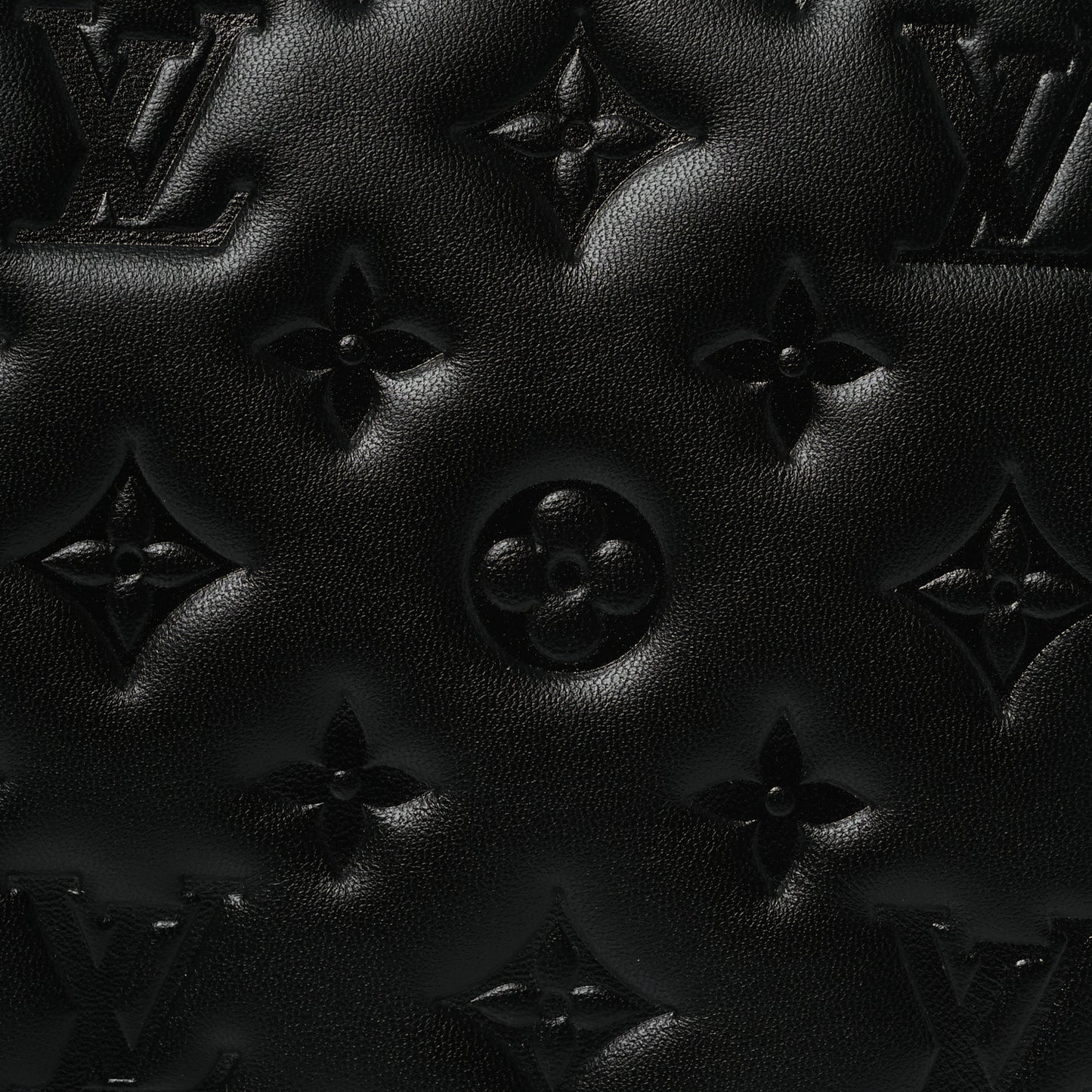 Lambskin Embossed Monogram Coussin BB Black