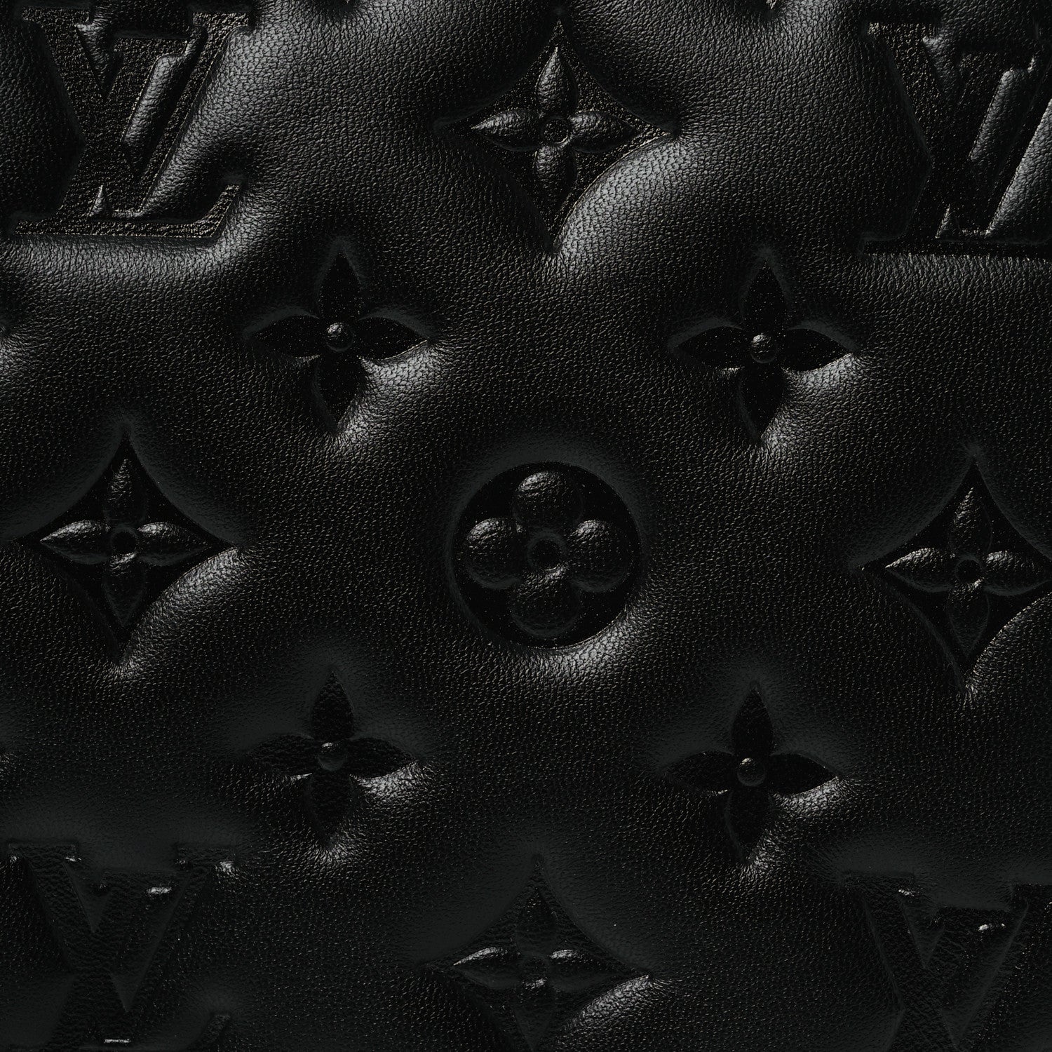 Louis Vuitton Lambskin Embossed Monogram Coussin BB Black 9 of 11