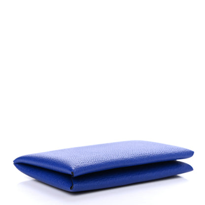 Hermes Chevre Mysore Calvi Card Case Bleu Electrique 4 of 7