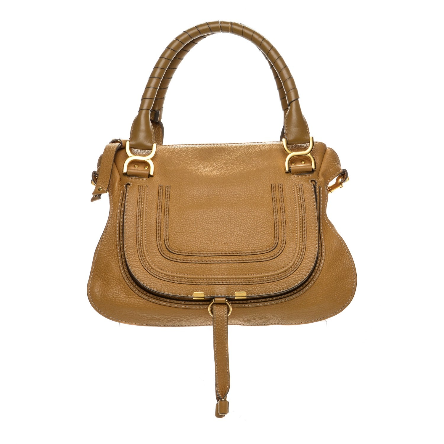 Chloe Calfskin Medium Marcie Satchel Sand Shell 1 of 14