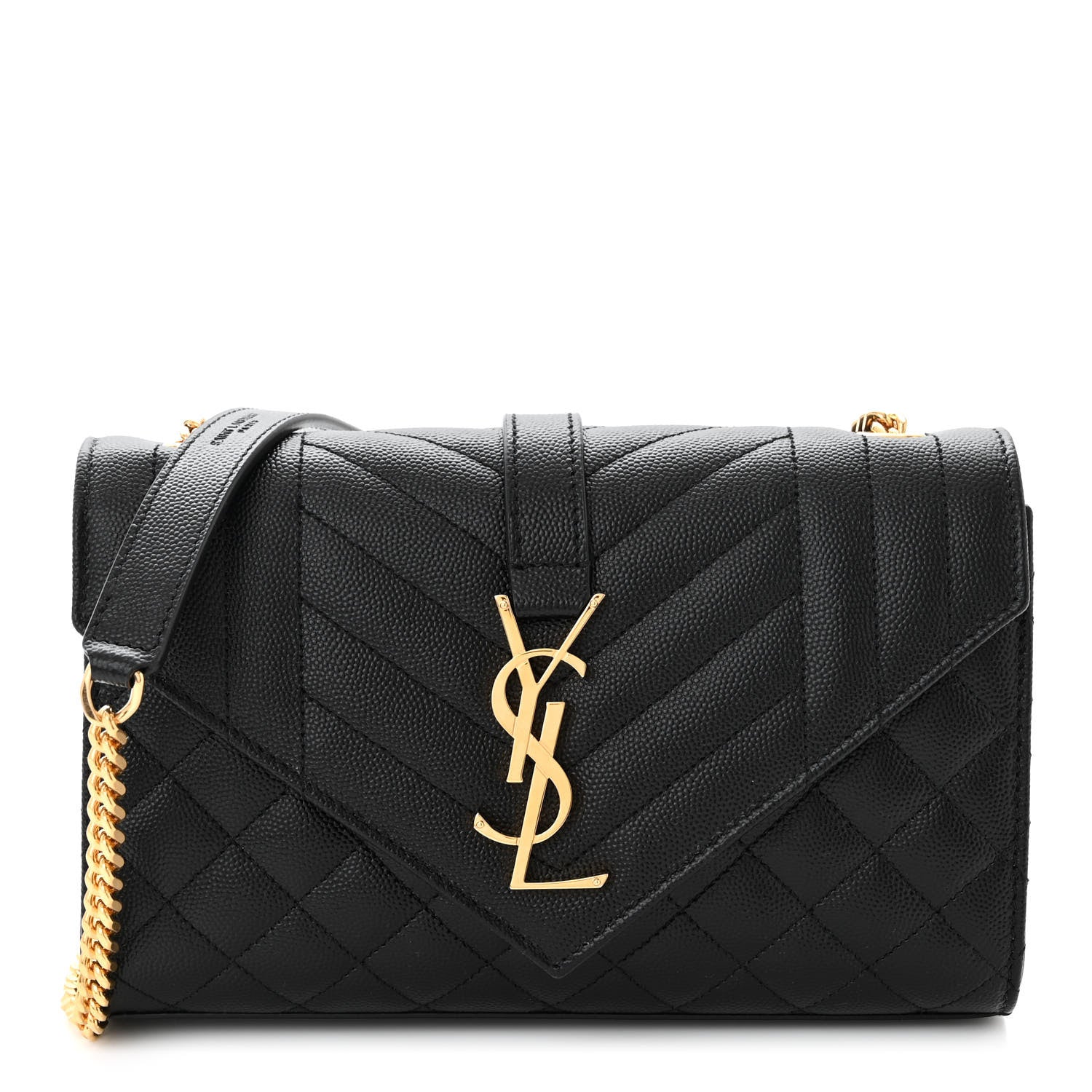 Saint Laurent Grain De Poudre Textured Mixed Matelasse Triquilt Small Monogram Satchel Black 1 of 10