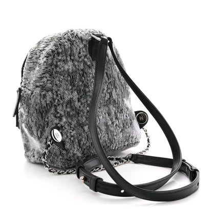 Chanel Sequin Waterfall Backpack Grey 3 of 10