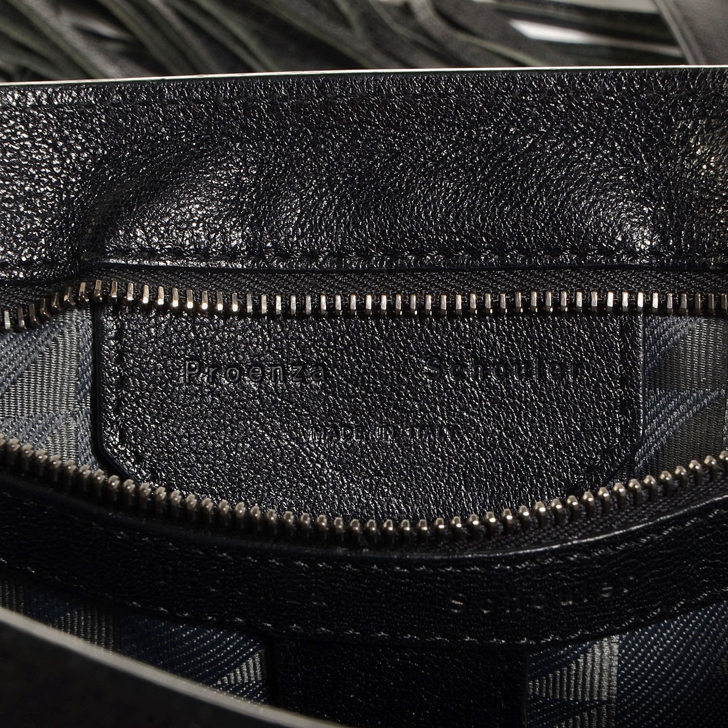 Lambskin Fringe Medium PS1 Satchel Black
