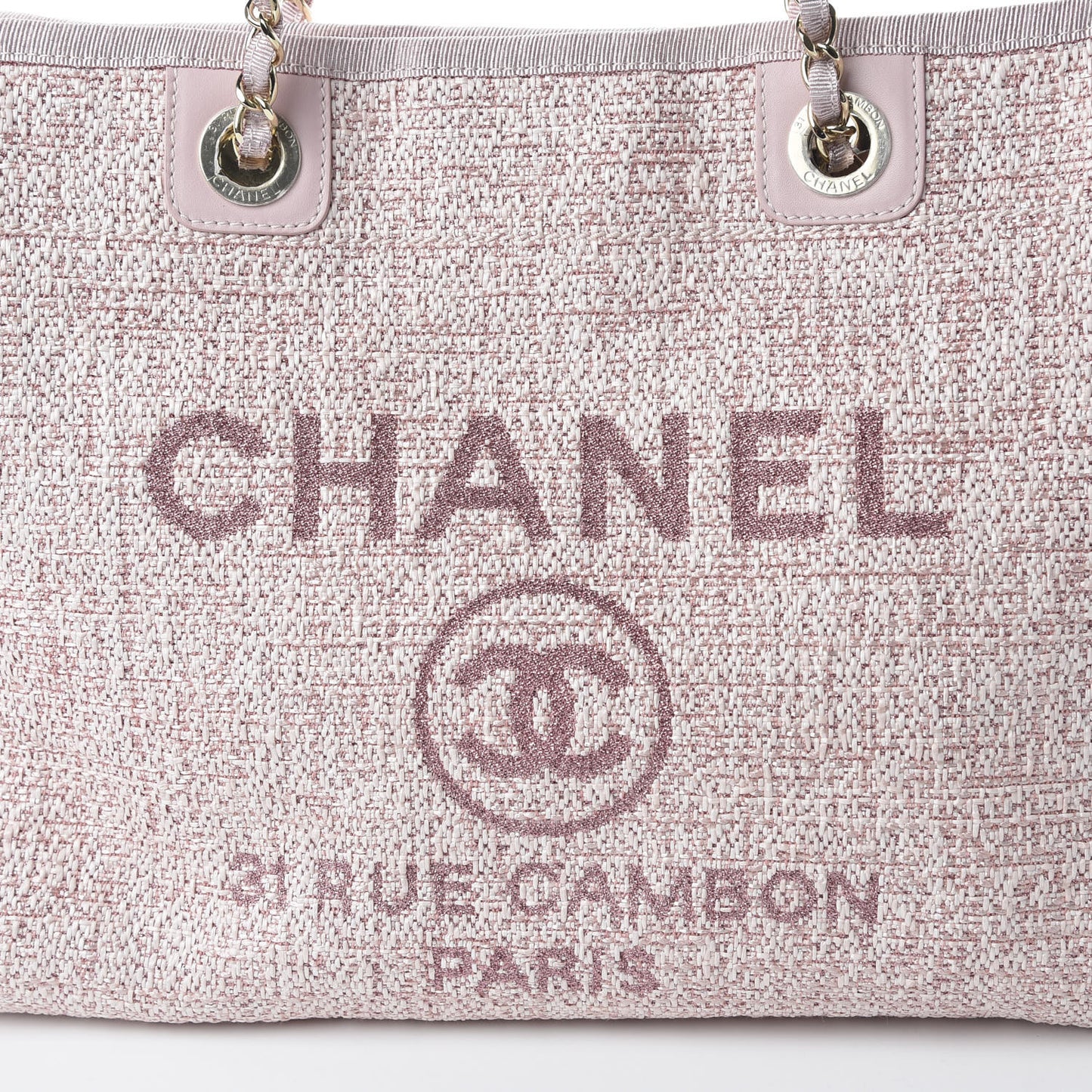 Straw Lurex Small Deauville Tote Pink