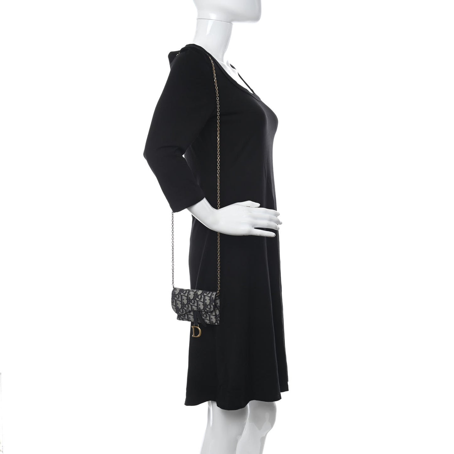 Oblique Nano Saddle Chain Pouch Blue