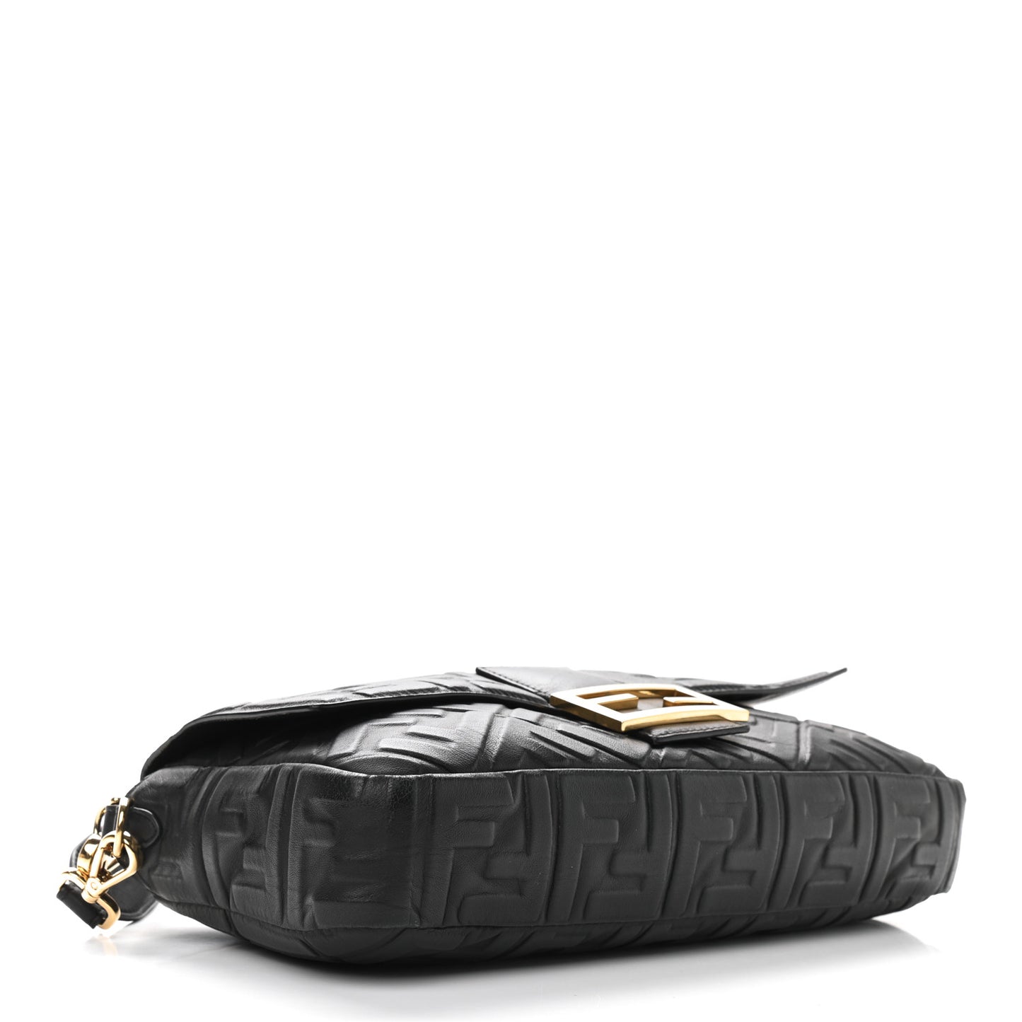 Nappa FF 1974 Embossed Large Baguette Black