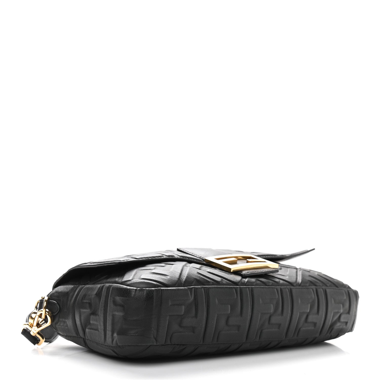 Fendi Nappa FF 1974 Embossed Large Baguette Black 4 of 13