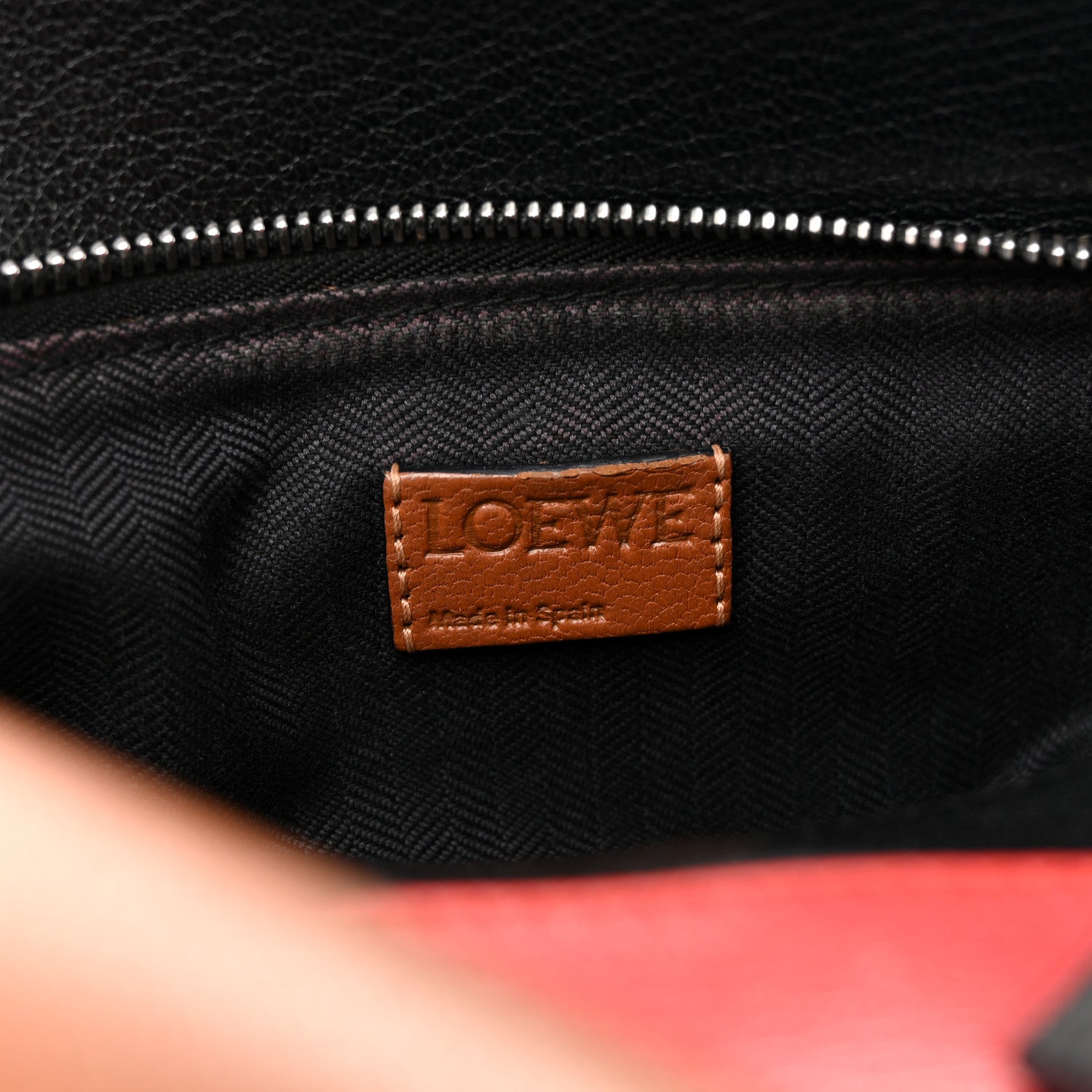 Loewe Calfskin Colorblock Medium Puzzle Bag Tan Red Black 6 of 19