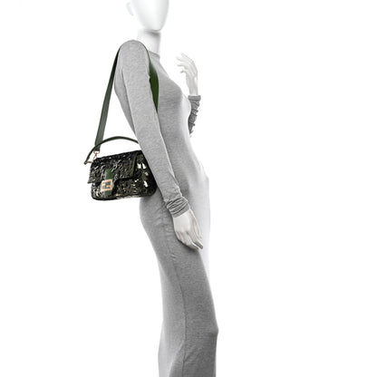 Fendi Sequin Paillettes Vitello Grace Sex and the City Baguette Avocado 2 of 9